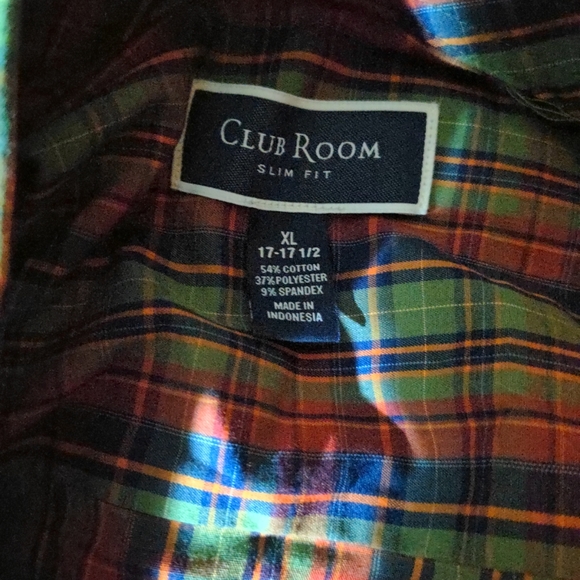 Men's Club Room button down dress shirt green & Red size XL New with tags - Picture 4 of 5